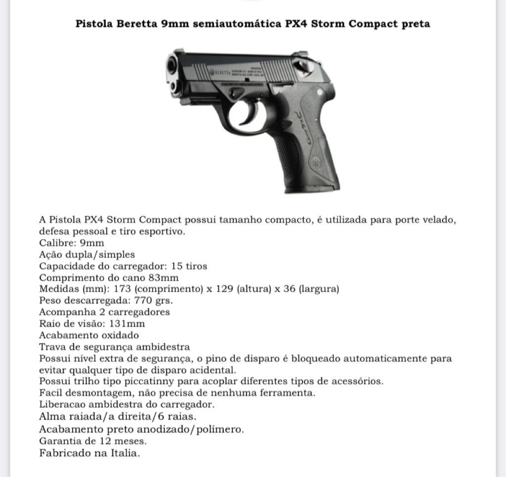 PISTOLA BERETA PX4 9 MM